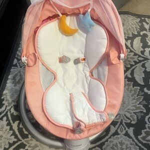 Pink Baby Rocker with Canopy